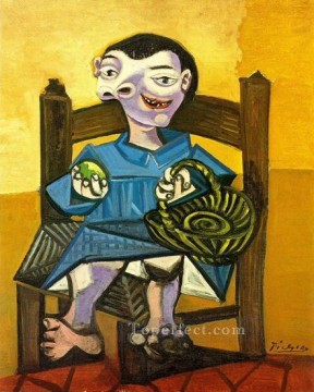 Niño con cesta 1939 cubista Pablo Picasso Pinturas al óleo